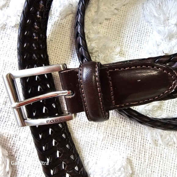 Fossil braided brown leather belt. - Picture 6 of 6